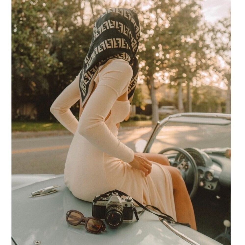 NWT Alamour the Label Satori Cream Knotted Cut Out Midi Dress French Girl Glam - Picture 2 of 10